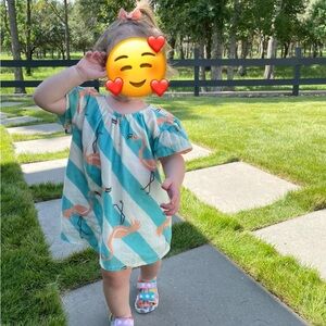 Fábula Kids dress set - Flamingo Print (holographic print) -Farm Rio for Babies